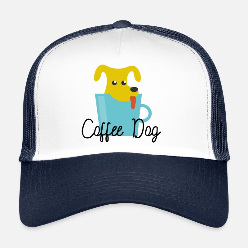 Coffee Dog - Trucker Cap - Weiß/Navy