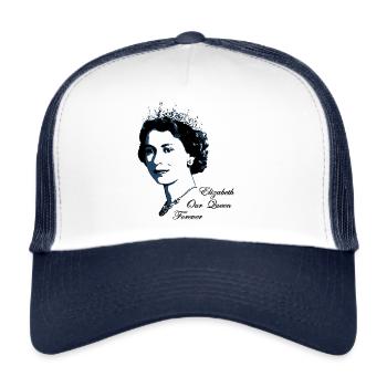 elizabeth II portrait C - cadeau - t-shirt - Casquette trucker  - blanc/marine - Devant