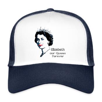 elizabeth tribute - gift - t-shirt - Trucker Cap - white/navy - Front