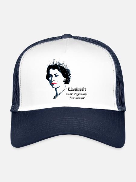 Elizabeth Tribute - Geschenk - T-Shirt - Trucker Cap - Weiß/Navy - Vorne