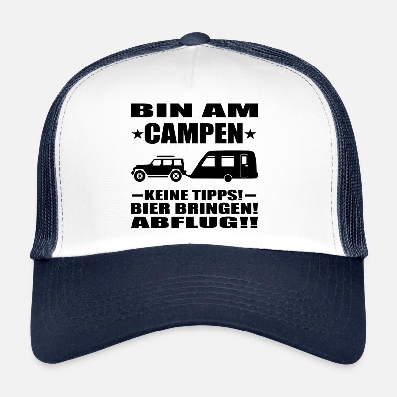 Camping - Trucker Cap - Weiß/Navy