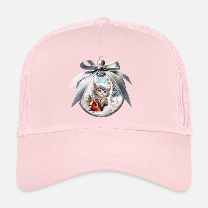 Petit chaton avec oiseau. Casquette trucker 