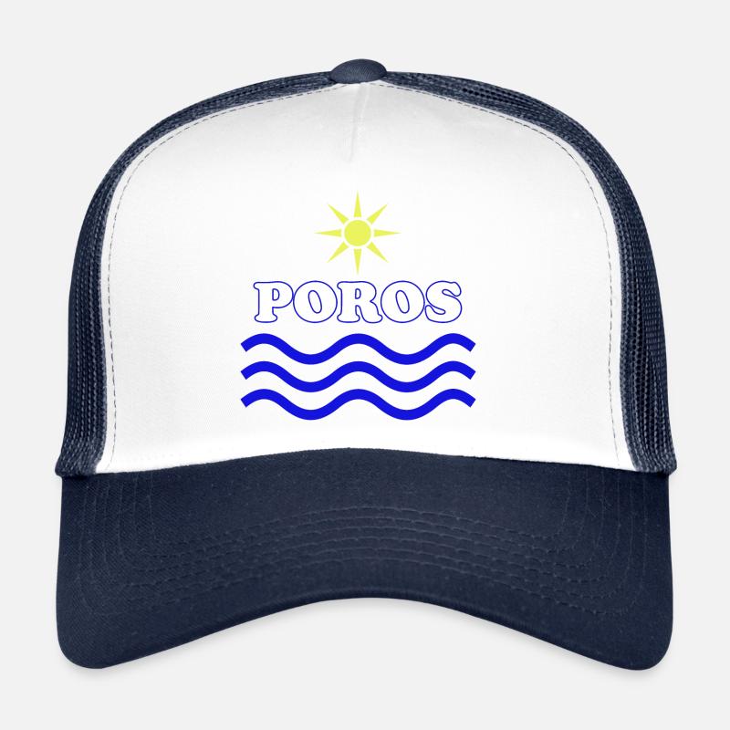 Poros Sun Waves Design - Trucker Cap - white/navy