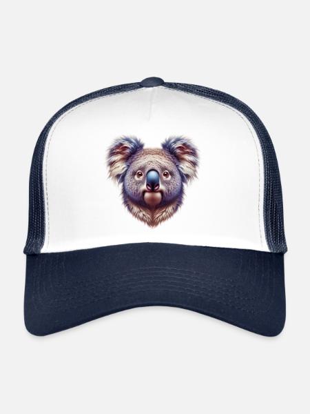Koala - Casquette trucker  - blanc/marine - Devant