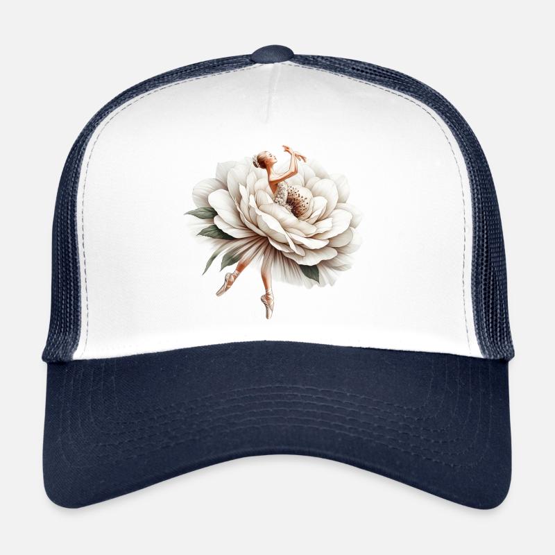 Danseuse de ballet avec tutu - Casquette trucker  - blanc/marine