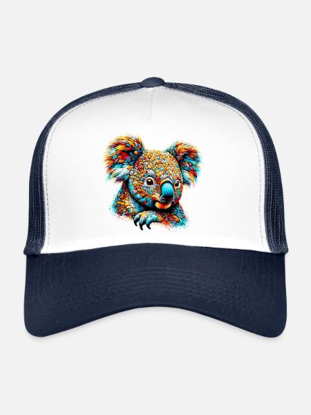 Koala - Casquette trucker  - blanc/marine - Devant