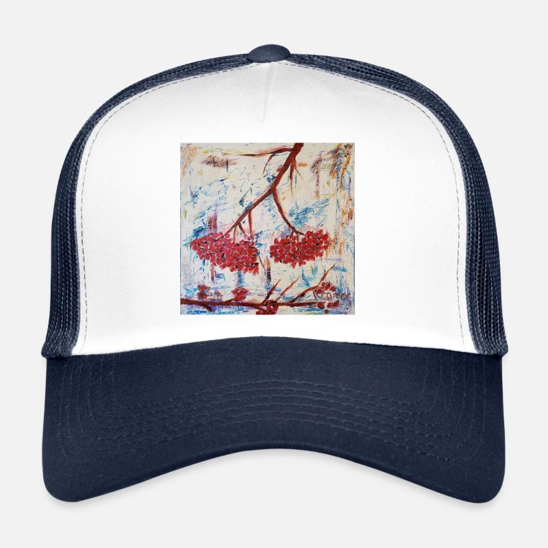 Abstrakte Vogelbeere in Rot Trucker Cap