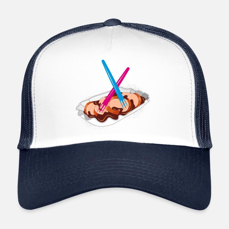 Currywurst with two forks-Iconic fast food motif Trucker Cap