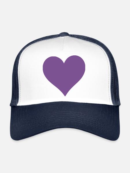 violet heart 2 hearts violet heart pattern - Trucker Cap - white/navy - Front