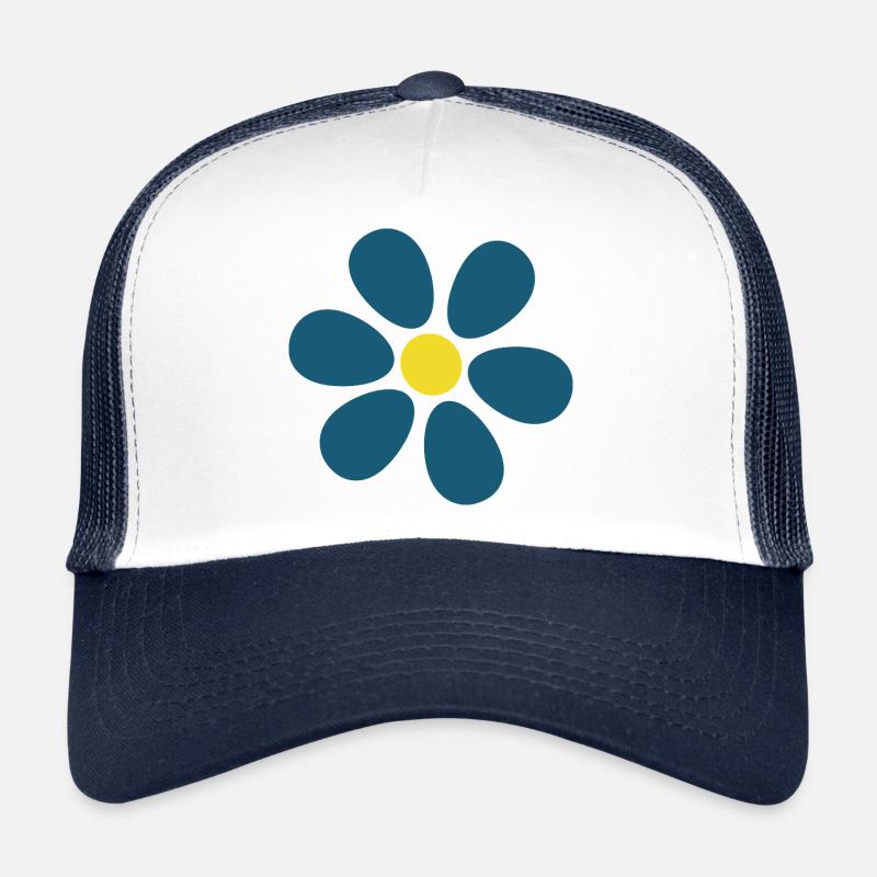 blue flower flowers dark blue blossom Trucker Cap
