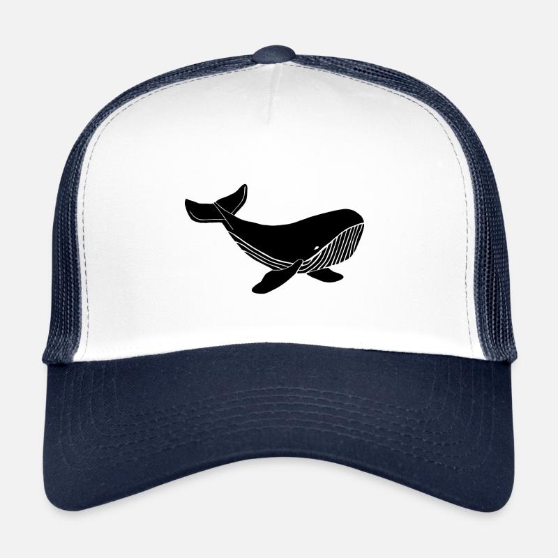 Whale black - Trucker Cap - white/navy