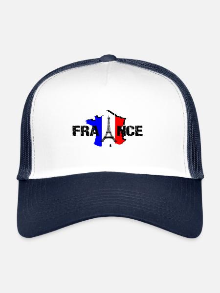 Paris - Casquette trucker  - blanc/marine - Devant