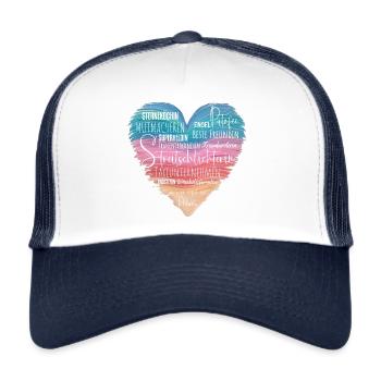 020 Wachsmalherz - Wir sagen Mama - Trucker Cap - Weiß/Navy - Vorne