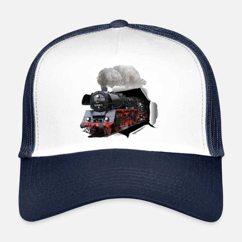 Une locomotive à vapeur perce le mur Casquette trucker 