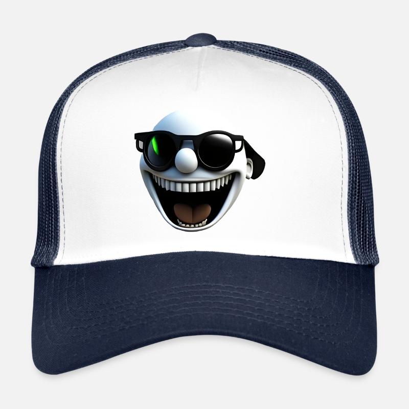 Lachendes Gesicht - Trucker Cap - Weiß/Navy
