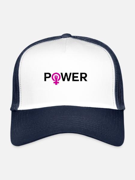 Girl Power Women's Power - Trucker Cap - white/navy - Front