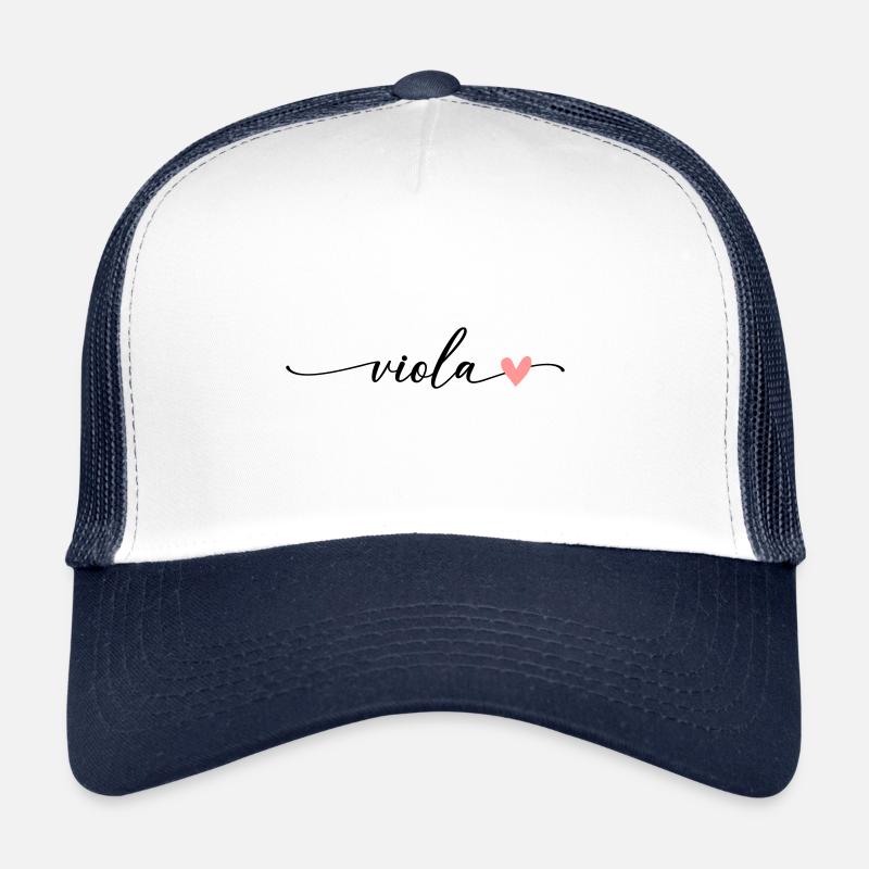 Viola Nom Prénom Calligraphie Script - Casquette trucker  - blanc/marine