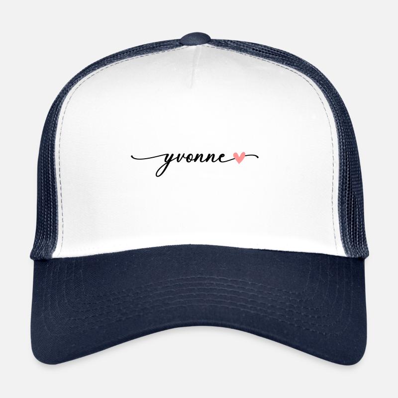 Yvonne Nom Prénom Calligraphie Script Casquette trucker 