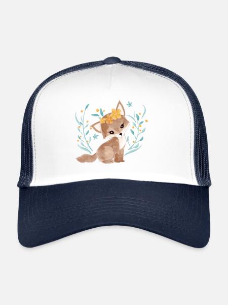 Petit renard - Casquette trucker  - blanc/marine - Devant