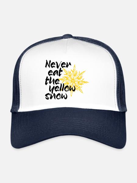 Never eat the yellow snow - Trucker Cap - white/navy - Front