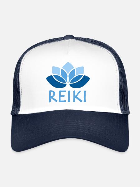 reiki blau - Trucker Cap - Weiß/Navy - Vorne