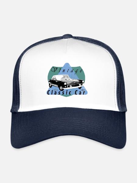VintageCar1962 - Trucker Cap - Weiß/Navy