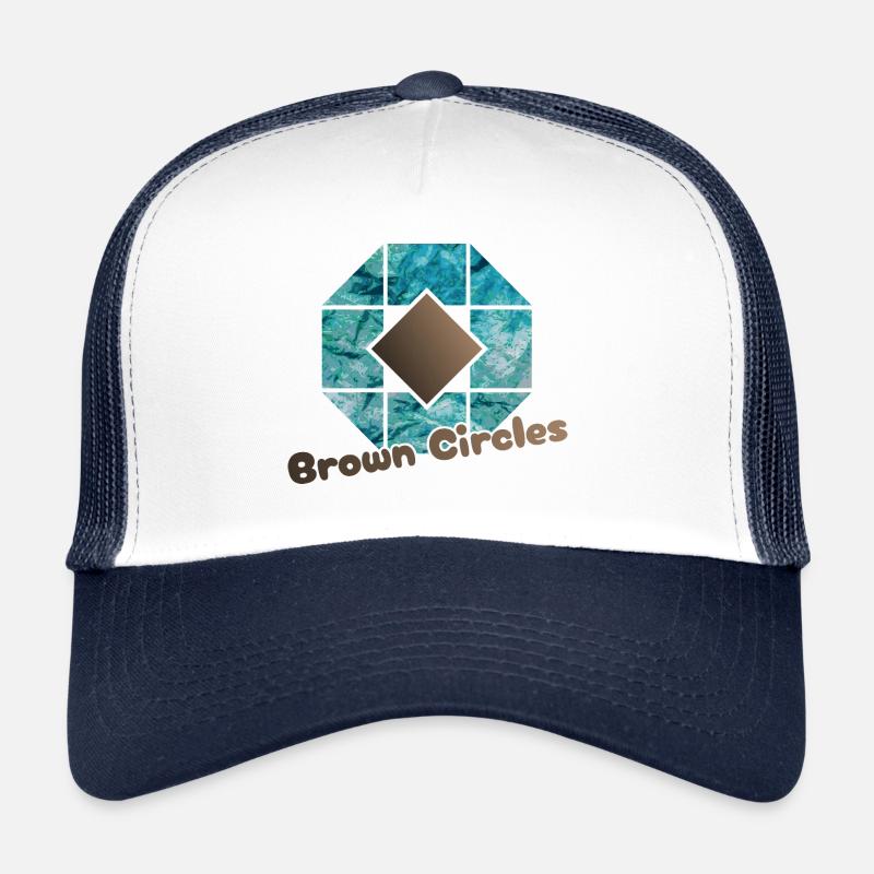Abstract Octagon Brown Circles Trucker Cap