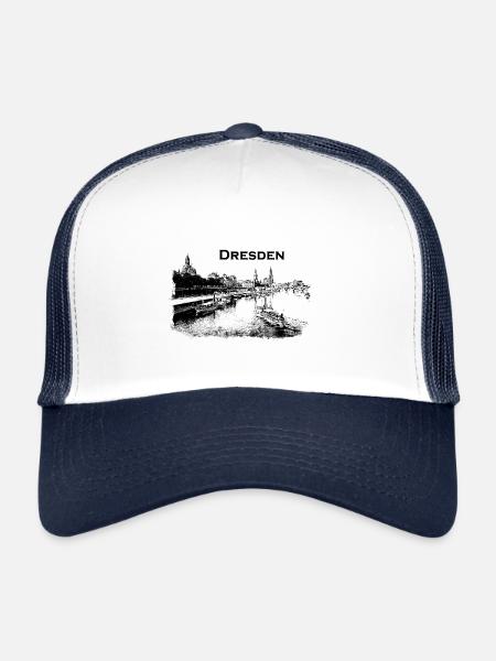 Panorama de Dresde - Casquette trucker  - blanc/marine - Devant