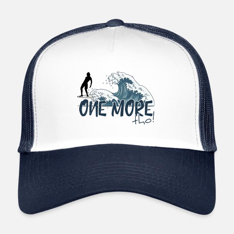 One More Wave Tho! Japanese Wave Surfer Vibes Trucker Cap