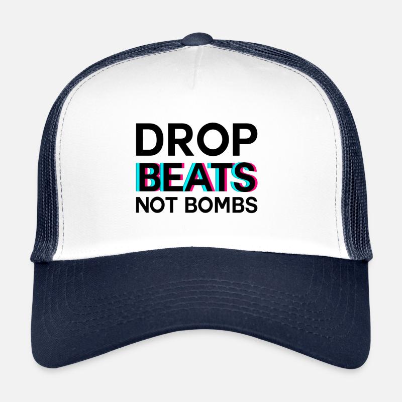 DROP BEATS NOT BOMBS DJ Musique Danse Partie Casquette trucker 