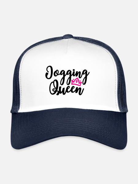 Jogging Queen Running Fitness Ladies - Trucker Cap - white/navy - Front