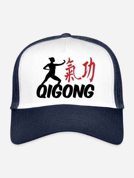 Qigong Yoga Qi Gong Meditation - Trucker Cap - white/navy - Front