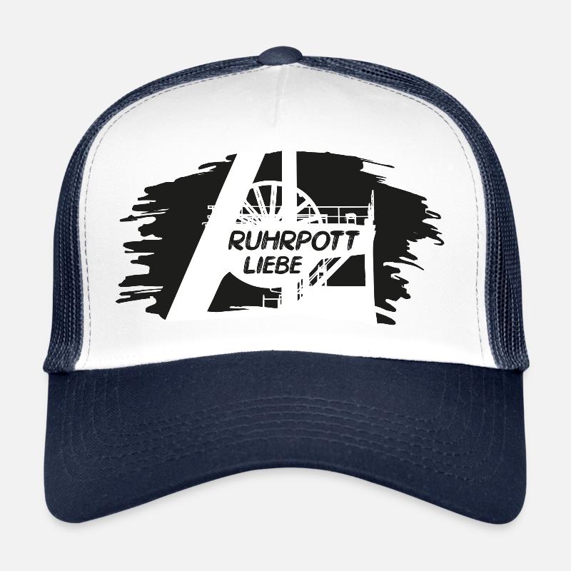 Ruhrpottliebe schlägt in meiner Brust - Trucker Cap - Weiß/Navy