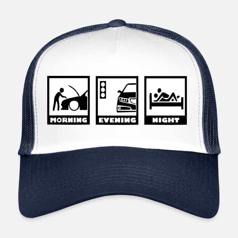 Morning Evening Night Car Trucker Cap