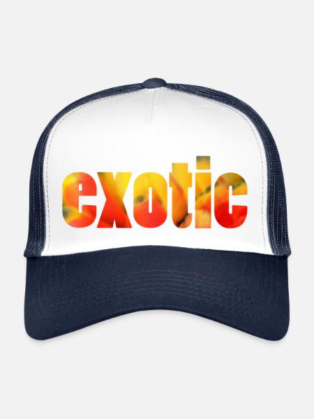 exotique exotique - Casquette trucker  - blanc/marine - Devant