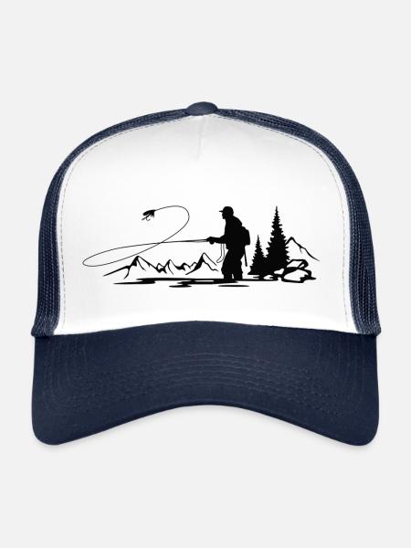 Pêche à la mouche dans le Sauerland - Casquette trucker  - blanc/marine - Devant