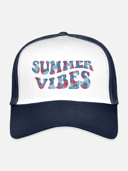 Summer Vibes Summer Mood Holiday - Trucker Cap - white/navy - Front