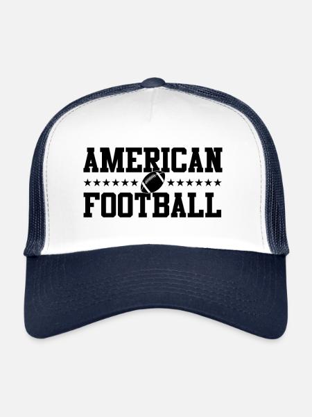 Lettrage de football américain USA Sport - Casquette trucker  - blanc/marine - Devant