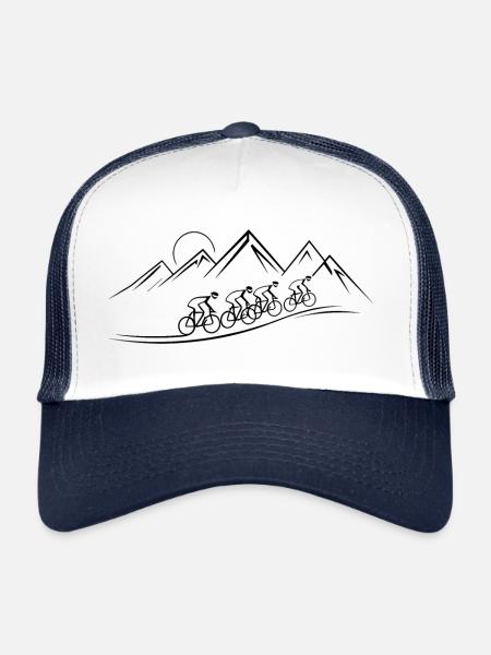 Bicycle Tour Mountains Bicycle Nature Excursion - Trucker Cap - white/navy - Front