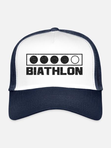 Stand de tir Biathlon Sports d’hiver - Casquette trucker  - blanc/marine - Devant