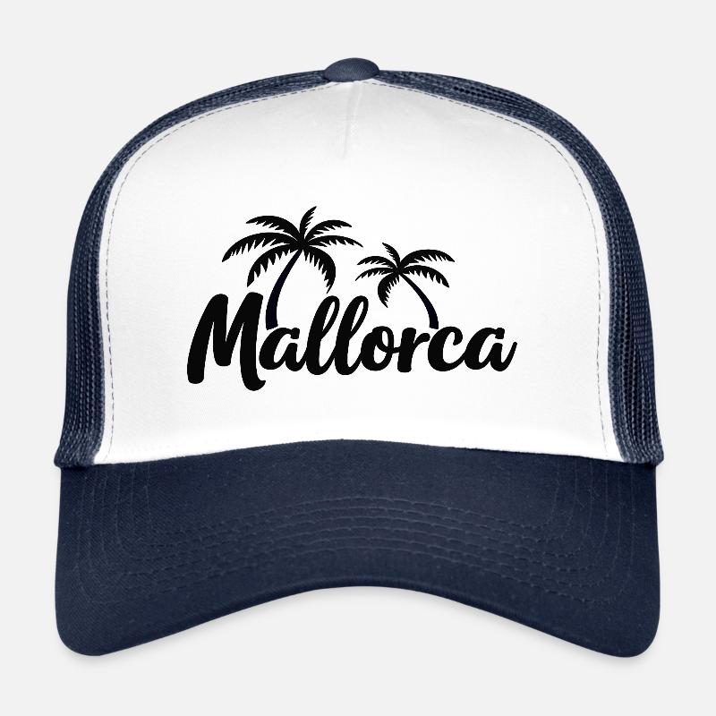 Sentiment d’être sur l’île de Majorque – vacances Palm Trees Beach Casquette trucker 