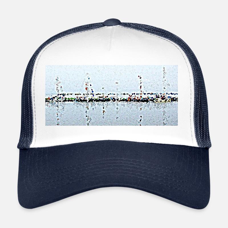 Boats and their reflection - Trucker Cap - white/navy