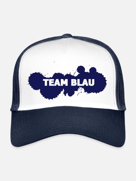 Team Blau - Trucker Cap - Weiß/Navy