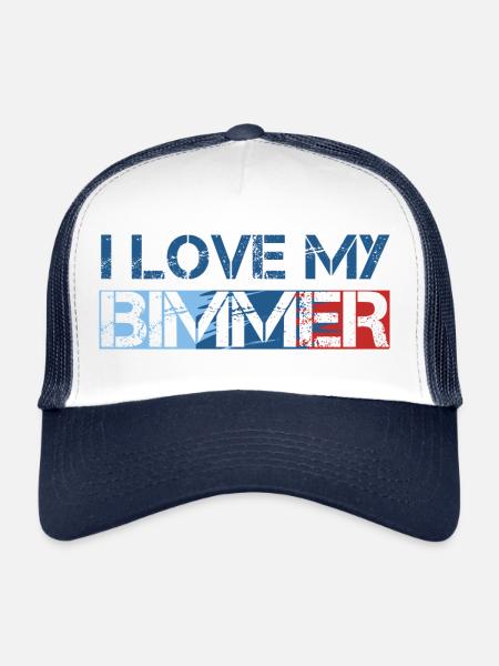 I love my Bimmer Shirt Cadeau - Casquette trucker  - blanc/marine - Devant