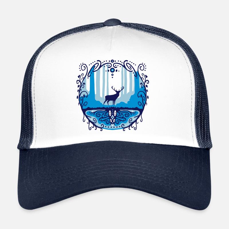Hirsch im Wald - Trucker Cap - Weiß/Navy