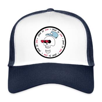 skull in love - halloweem - skull - Trucker Cap - white/navy - Front