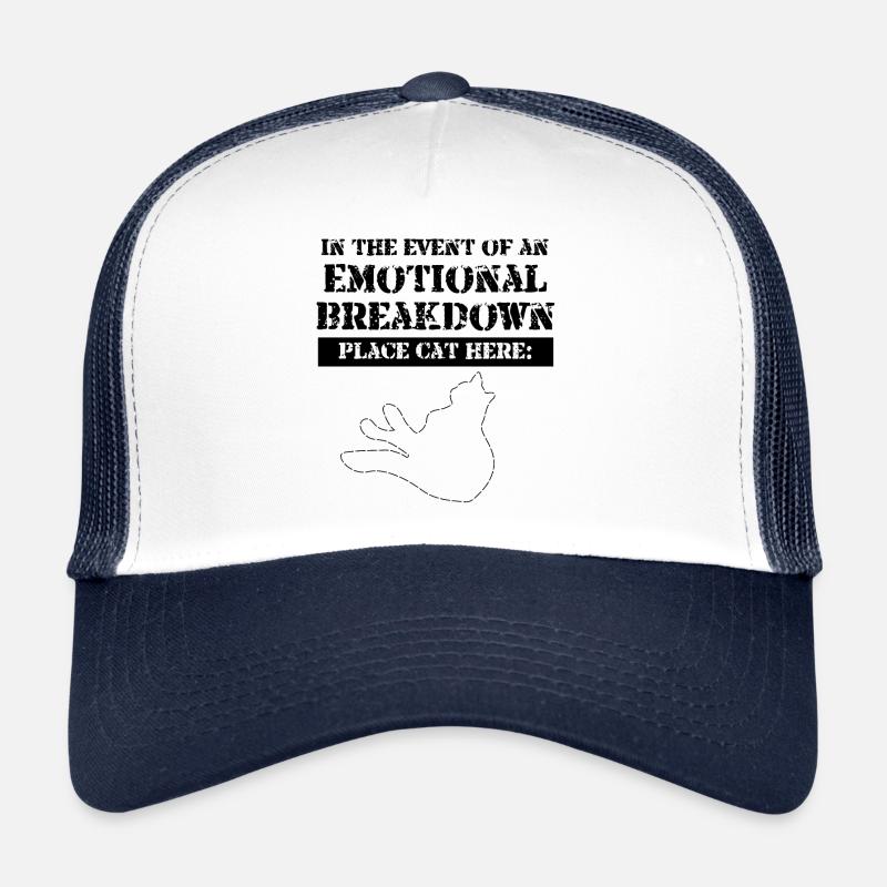 Katze Katzendame Katzenfreund Breakdown - Trucker Cap - Weiß/Navy