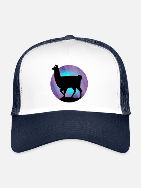 Llama alpaca - Trucker Cap - white/navy - Front