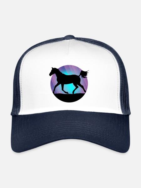 Horse Horse Racing Équitation - Casquette trucker  - blanc/marine - Devant