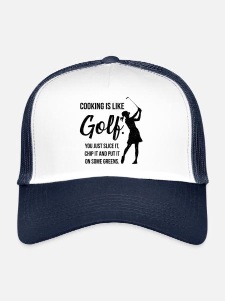 Golf golfeur golf parcours golfeur drôle - Casquette trucker  - blanc/marine - Devant